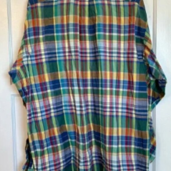 Ralph Lauren Button Down Multi Color Plaid 100% Cotton Long Sleeve Shirt - Picture 4 of 5
